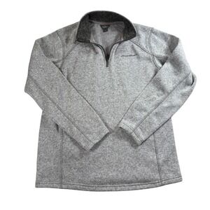 Eddie Bauer‎ Men's Gray Heathered Fleece Quarter Zip Pullover Sweater Size M